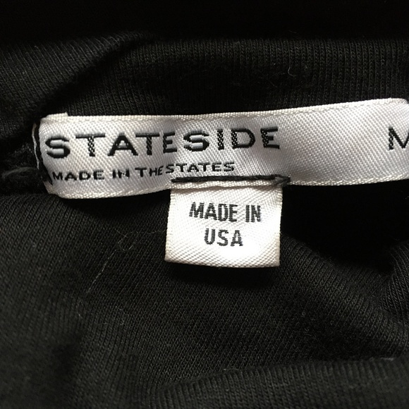 Stateside Sweater Sweatshirt Turtleneck Black Dolman Sleeves Size M 100% Cotton - Picture 4 of 6
